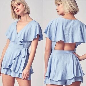 DO+BE Sky Blue Flutter Sleeve Dress